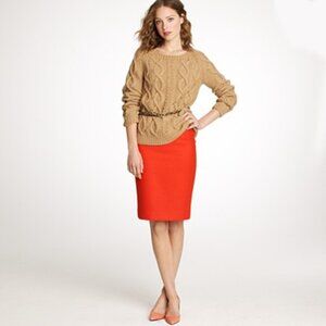 J Crew No 2 Pencil Skirt, vibrant orange pencil skirt, pumpkin orange fall